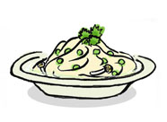 Soup Spaghetti with Mushroon & Green Soybean