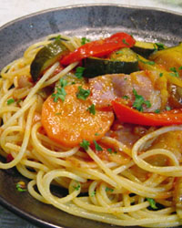 Vegetable Spaghetti with Pomodoro Sauce