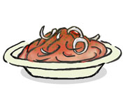 Squid Spaghetti with Marinara Sauce