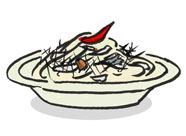 Spaghetti with Mushrooms & Yuzukoshou
