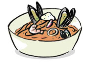 Soup Spaghetti with Cream & Pomodoro Sauce