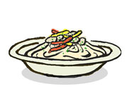 Salad Spaghetti with Chicken & Acciuga Sauce