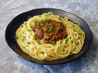 Spaghetti with Curry & Egg Sauce