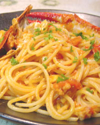 Crab Spaghetti with Cream & Pomodoro Sauce