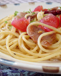 Spaghetti with Pork and Tomato