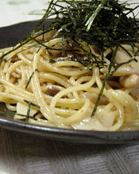 Spaghetti with Mushrooms & Yuzukoshou