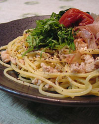 Spaghetti with Ume and Chicken